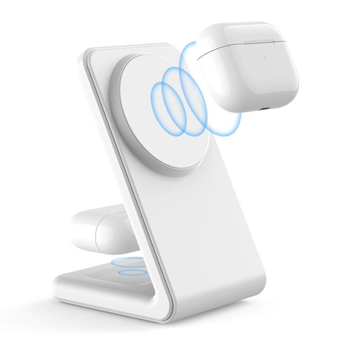 OEM - M2A 2-i-1 Magnetisk Trådlös Laddare Vertikal Ställning för AirPods Pro/iPhone