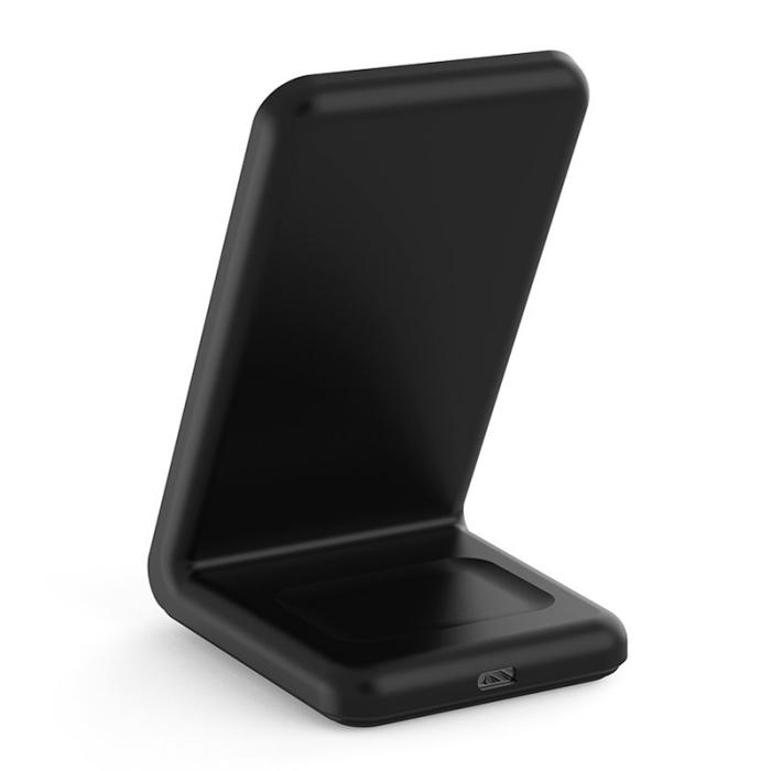 OEM - M2A 2-i-1 Magnetisk Trådlös Laddare Vertikal Ställning - Svart/Vit Silikon