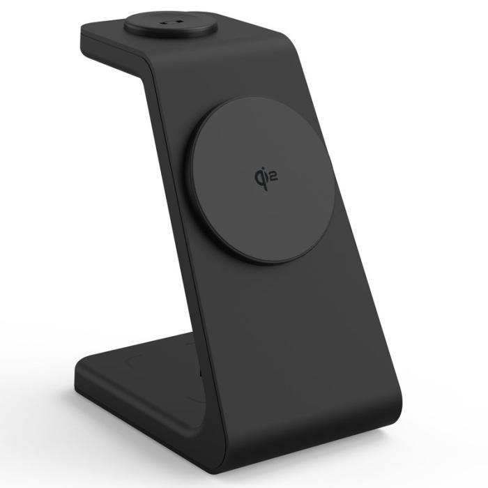 OEM - M3 3-i-1 Magnetisk Trådlös Laddare för iPhone, Apple Watch, AirPods - Svart