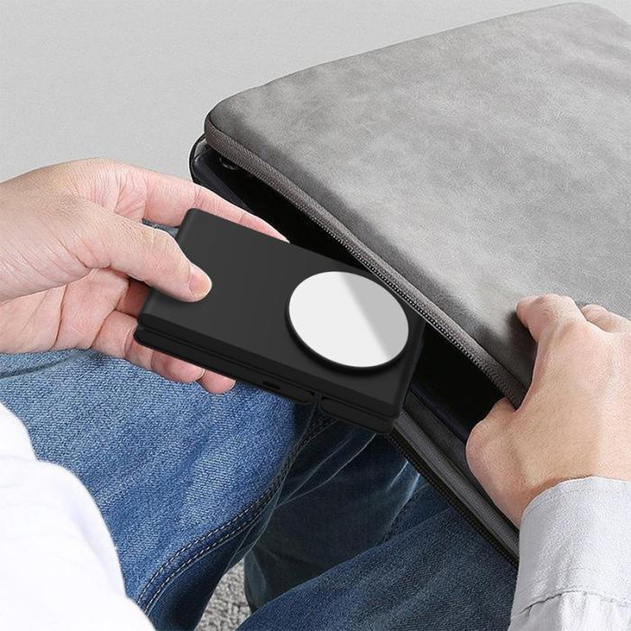 OEM - M5 Fällbar 15W Laddningsställ för iPhone 12-15 / iWatch / AirPods - Svart/Vit