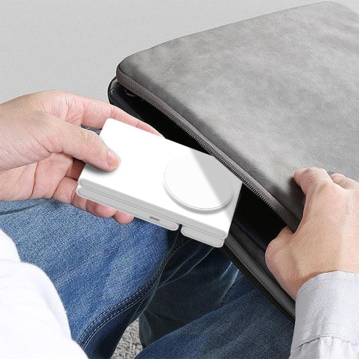 OEM - M5 Fällbar 15W Laddningsställ för iPhone 12-15 / iWatch / AirPods - Vit