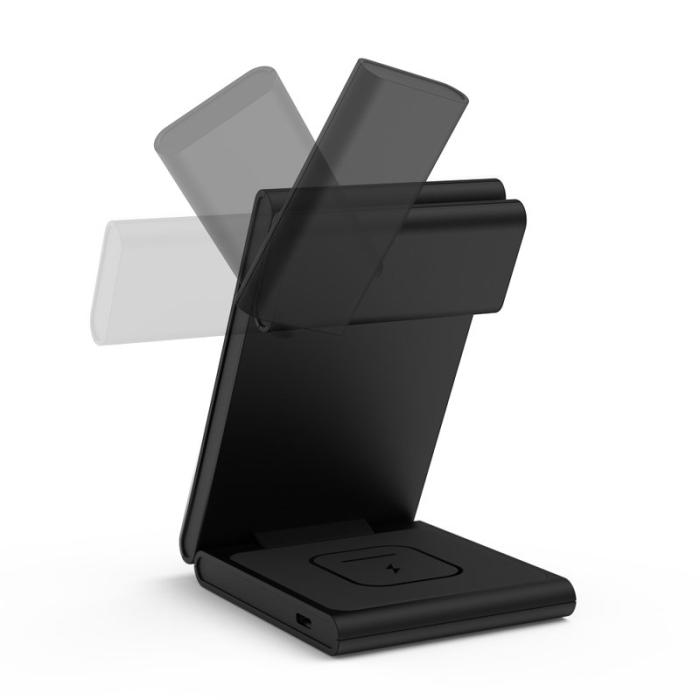 OEM - M5 Certifierad Magnetisk Trådlös Laddare 3-i-1 Fällbar - Svart