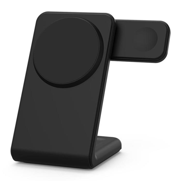 OEM - M7 3-i-1 magnetisk trådlös laddare 15W för iPhone 12-15, svart