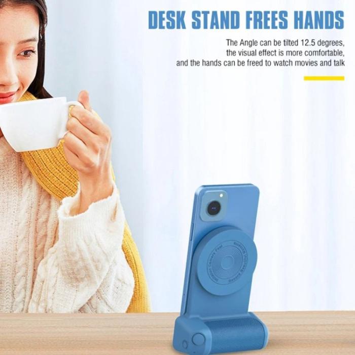 OEM - Magnetisk telefonhållare med selfieutlösare och trådlös laddare - Svart