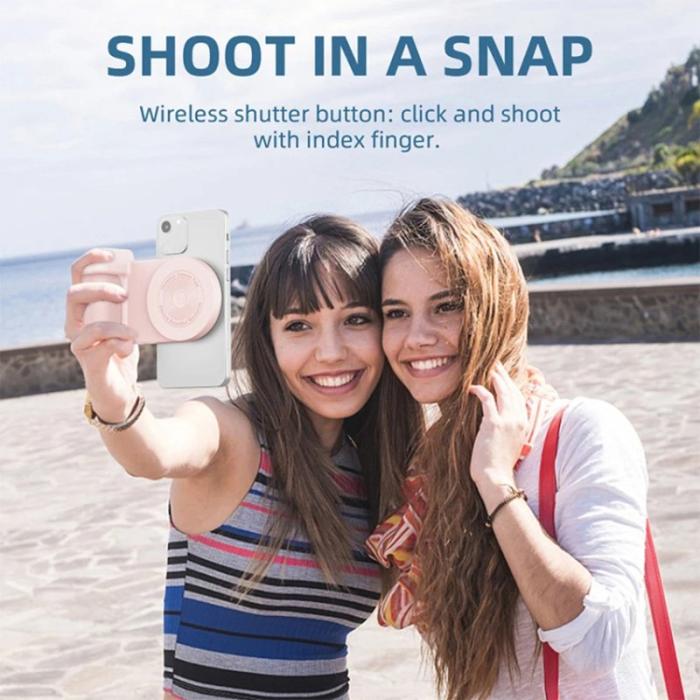 OEM - Magnetisk telefonhållare med selfieutlösare och trådlös laddare - Svart