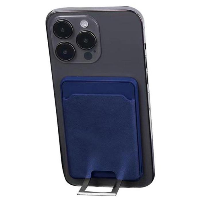 OEM - Magnetisk trådlös laddare 4-i-1 15W med ställ och kortfack - Blå