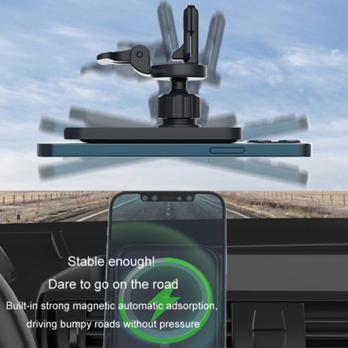 OEM - MagSafe Bilventil 15W Trådlös Laddare för iPhone 12/13/14/15 - Vit