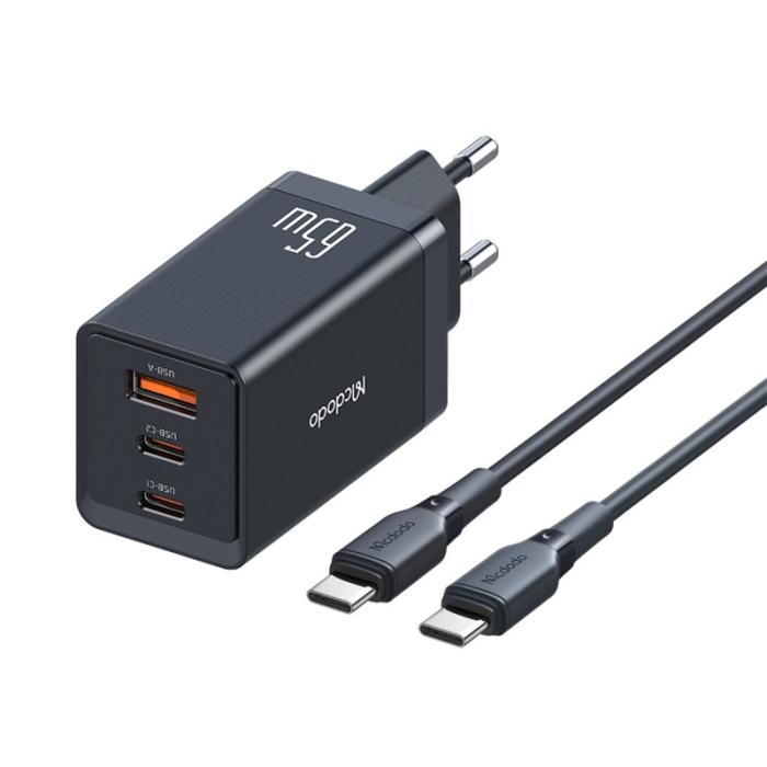 OEM - MCDODO CH-15 MDD 65W GaN 5 Mini Snabbladdare med 3 portar - EU-kontakt