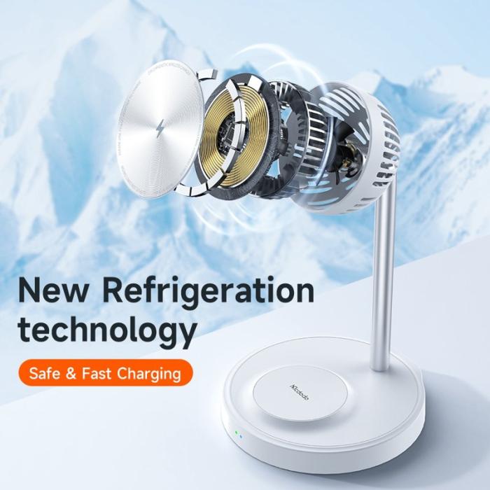OEM - MCDODO CH-215 MDD Cooling Series 15W Trådlös laddare med stativ - Grå