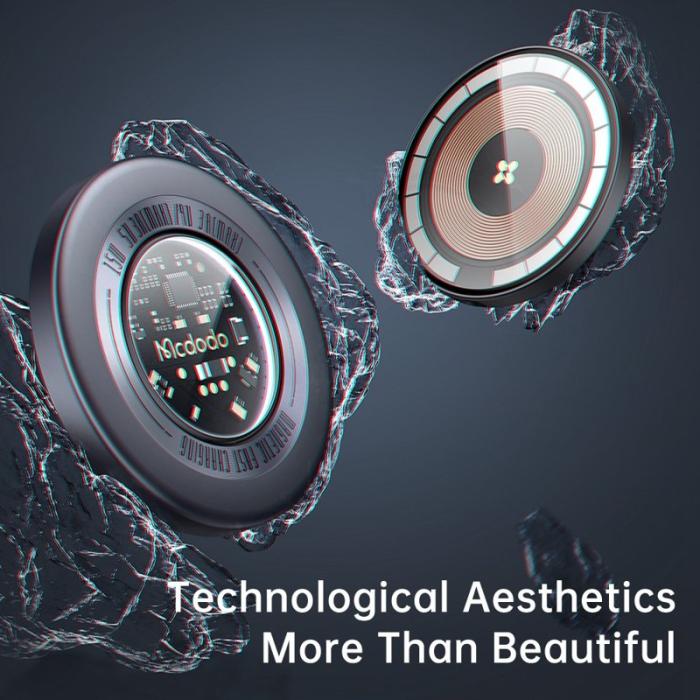 OEM - MCDODO CH-2330 MDD Prism Series 15W Transparent Trådlös Laddare - Mörkgrå