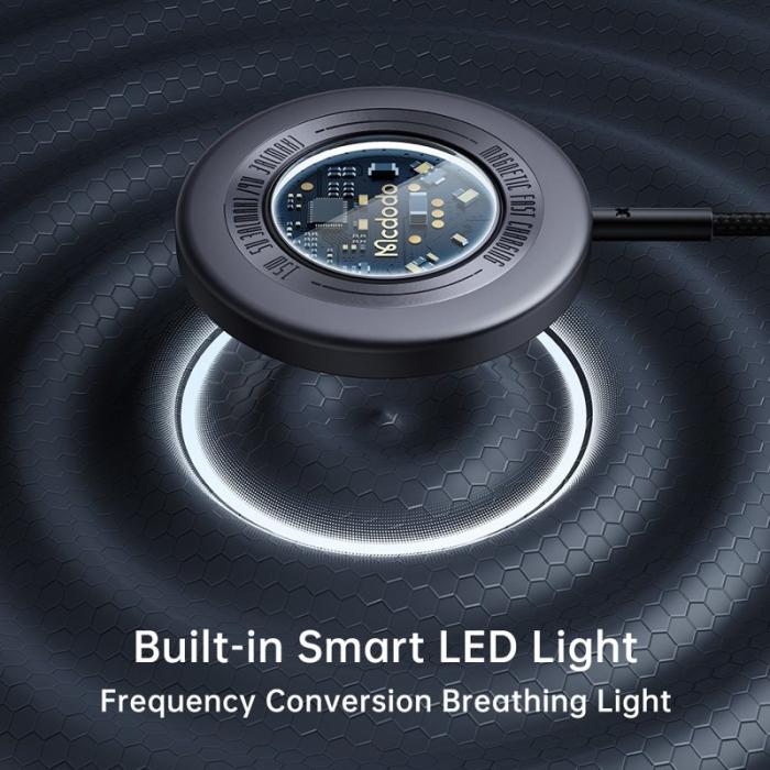 OEM - MCDODO CH-2330 MDD Prism Series 15W Transparent Trådlös Laddare - Mörkgrå