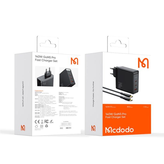 OEM - MCDODO CH-29 MDD 140W GaN 5-portars snabbladdare Typ-C EU-plugg