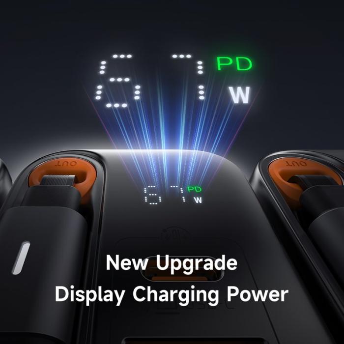 OEM - MCDODO CH-4100 GaN Snabbladdare 67W USB-C / USB-A med utdragbar kabel