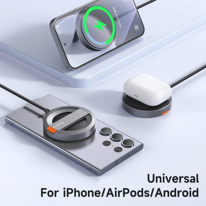 OEM - MCDODO CH-550 15W magnetisk trådlös laddare med fällbar ställning