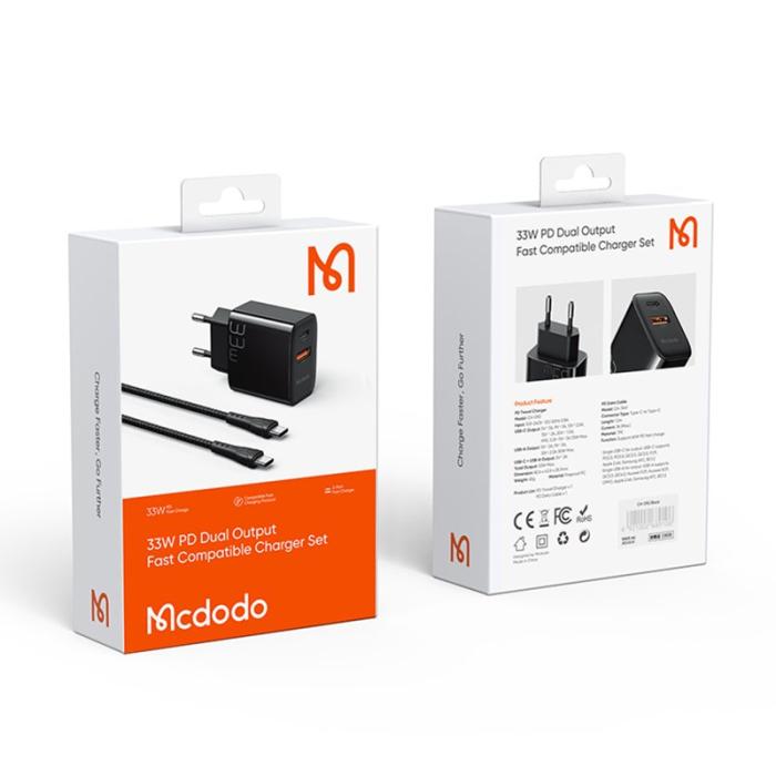 OEM - MCDODO MDD PD33W Snabbladdare med USB A och USB C, EU-plugg