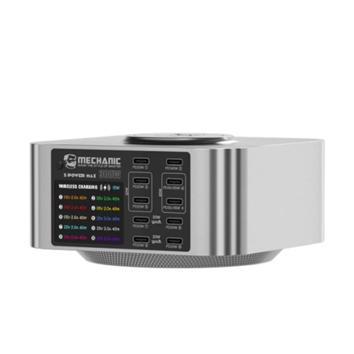 OEM - MECHANIC X-Power 150W USB-laddningsstation Trådlös 10-port digital display
