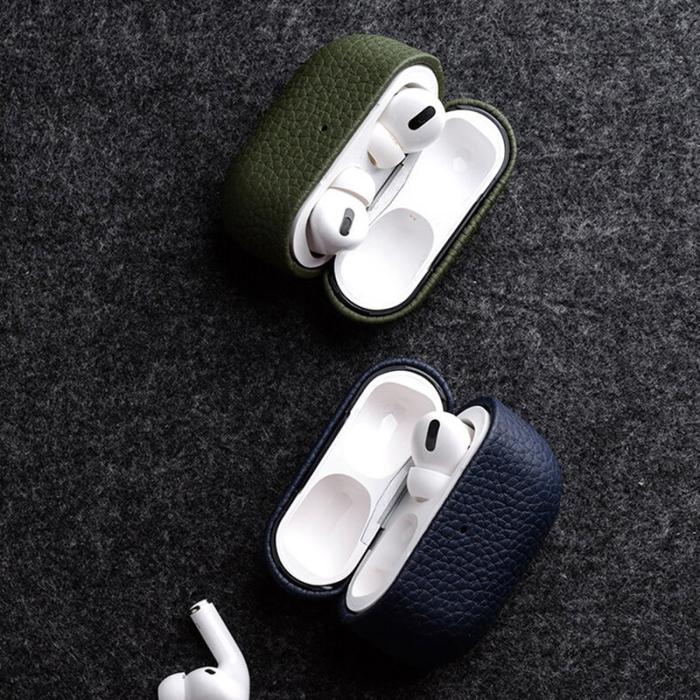 Melkco - MELKCO AirPods Pro 2 Fodral Äkta Läder PC Skydd - Svart