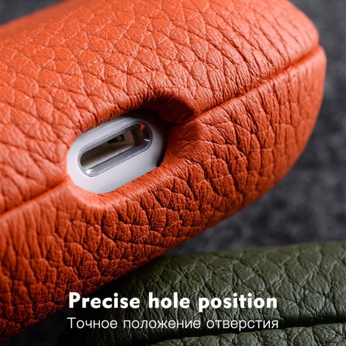 Melkco - MELKCO AirPods Pro 2 Fodral Äkta Läder PC Skydd Orange