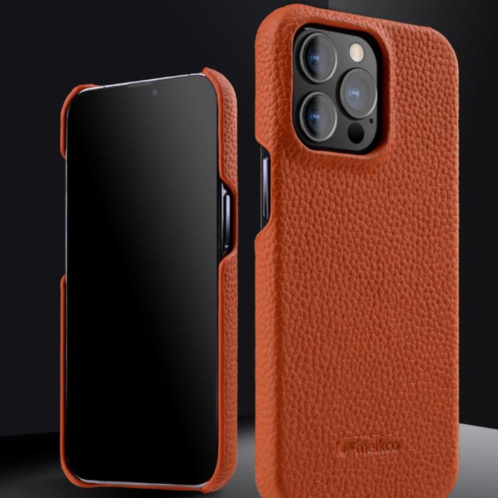 Melkco - MELKCO iPhone 13 Pro Skal i äkta läder och PC - Mörkblå