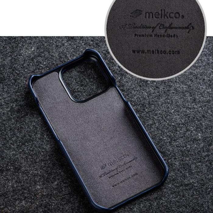 Melkco - MELKCO iPhone 13 Pro Fodral Äkta Läder + PC Stöttålig Röd