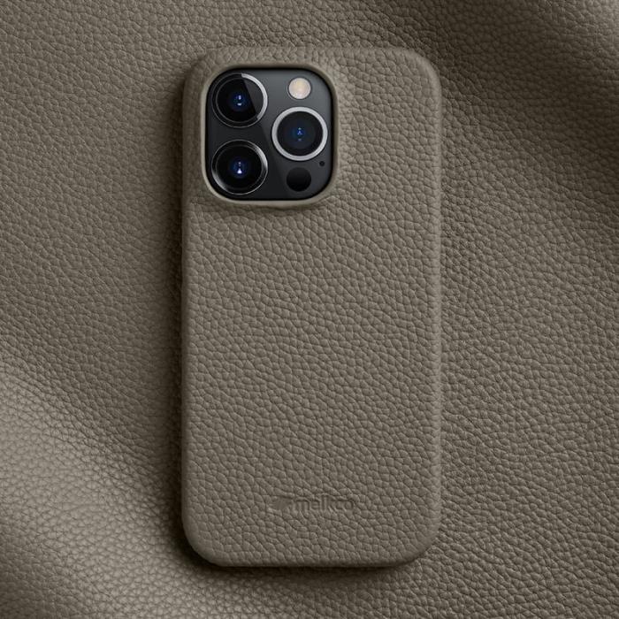 Melkco - MELKCO iPhone 13 Pro Max Fodral Äkta Läder + PC - Grå