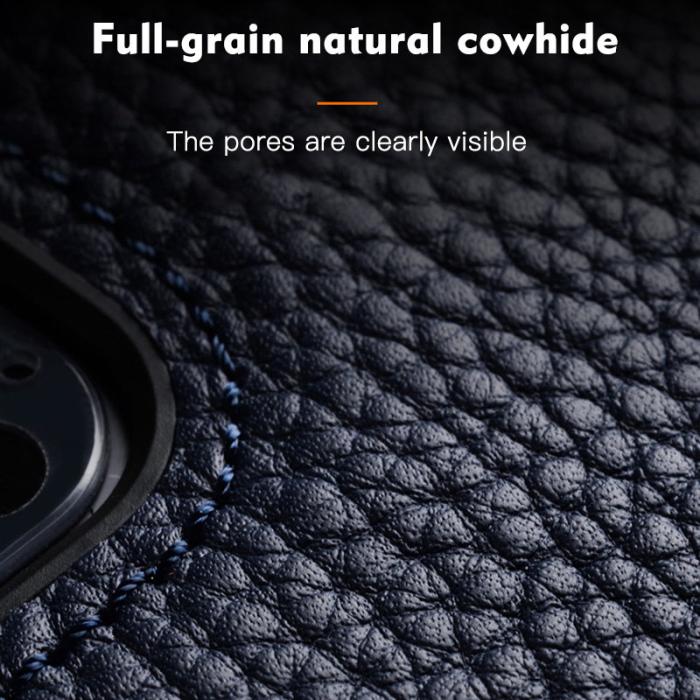 Melkco - MELKCO iPhone 13 Pro Max Skal Äkta Läder + Mikrofiber + PC Grå