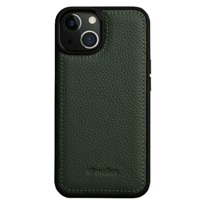 Melkco - MELKCO iPhone 14 Fodral Stöttåligt Äkta Läder + PC - Grön