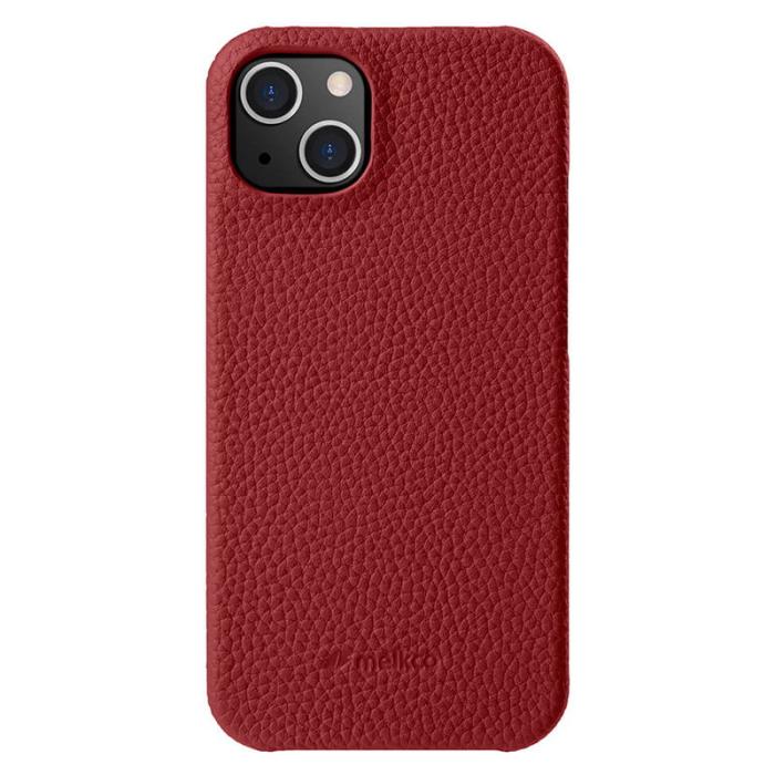Melkco - MELKCO iPhone 14 Plus Fodral Äkta Läder Belagt PC - Röd