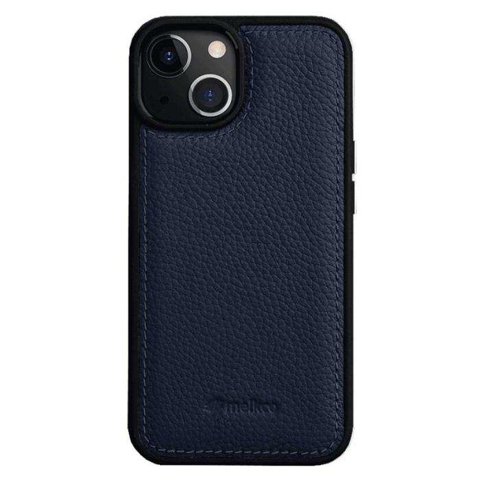 Melkco - MELKCO iPhone 14 Plus Fodral Äkta Läder + PC - Mörkblå