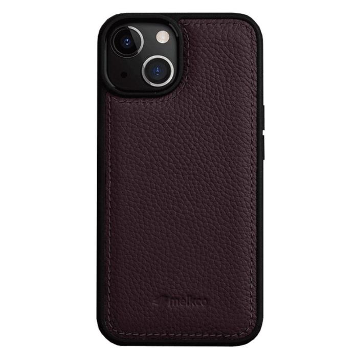 Melkco - MELKCO iPhone 14 Plus Fodral Äkta Läder + PC Anti-rep Telefon - Lila