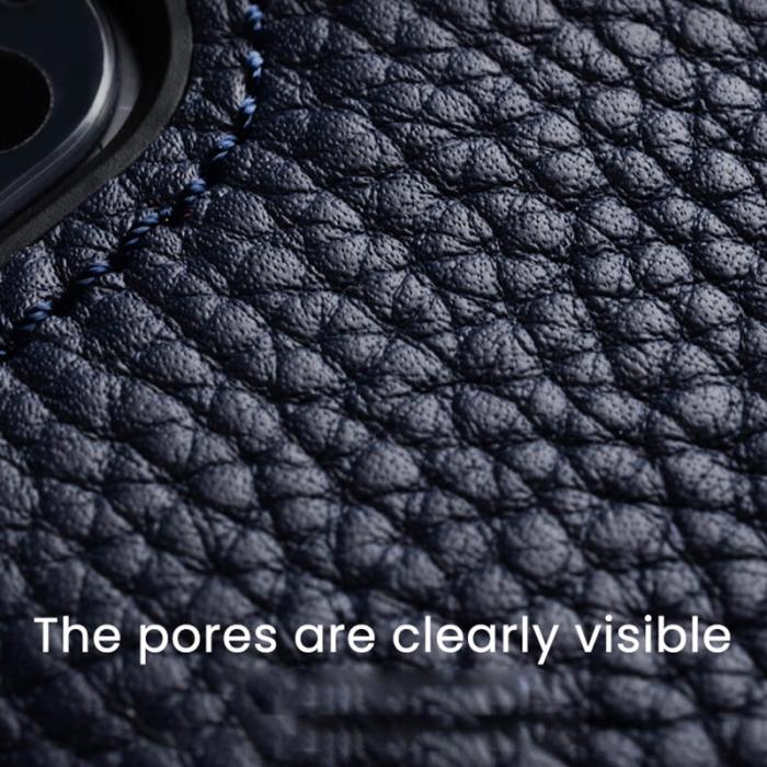 Melkco - MELKCO iPhone 14 Pro Fodral Äkta Läder + Mikrofiber + PC - Mörkblå