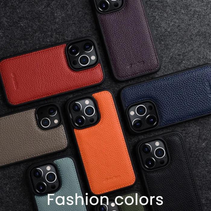 Melkco - MELKCO iPhone 14 Pro Fodral Äkta Läder + Mikrofiber + PC - Mörkblå