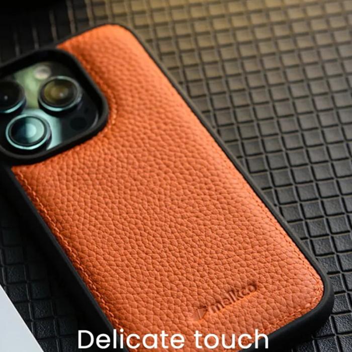 Melkco - MELKCO iPhone 14 Pro Fodral Äkta Läder + Mikrofiber + PC Röd