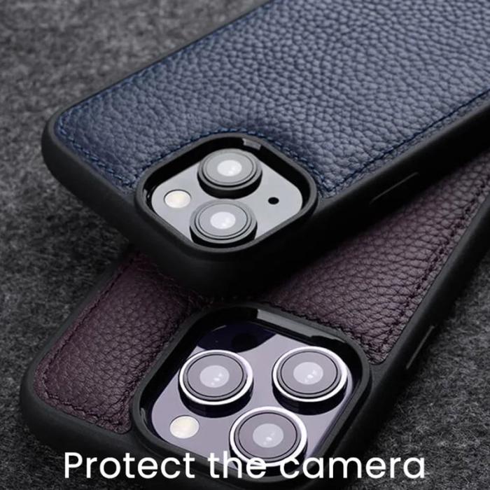 Melkco - MELKCO iPhone 14 Pro Fodral Äkta Läder + Mikrofiber + PC Röd