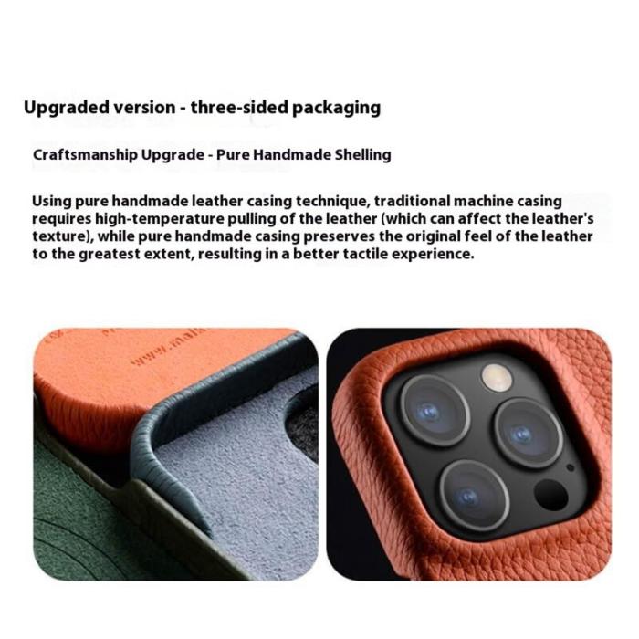 Melkco - MELKCO iPhone 14 Pro Skal i äkta läder och PC - Svart