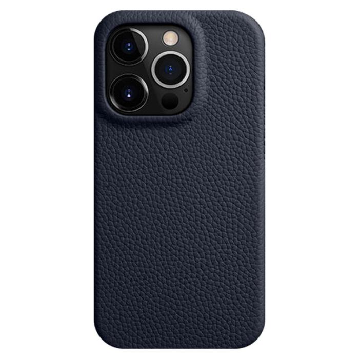 Melkco - MELKCO iPhone 14 Pro Skal i äkta läder och PC - Mörkblå