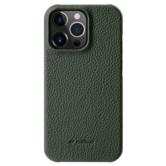 Melkco - MELKCO iPhone 14 Pro Fodral Äkta Läder + PC - Mörkgrön