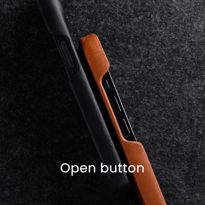 Melkco - MELKCO iPhone 14 Pro Skal i äkta läder och PC - Svart