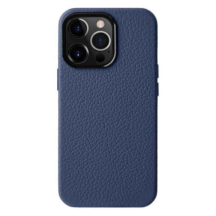 Melkco - MELKCO iPhone 14 Pro Max Fodral Äkta Läder + PC - Mörkblå