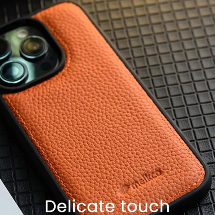 Melkco - MELKCO iPhone 14 Pro Max Skyddsfodral Äkta Läder + PC - Svart