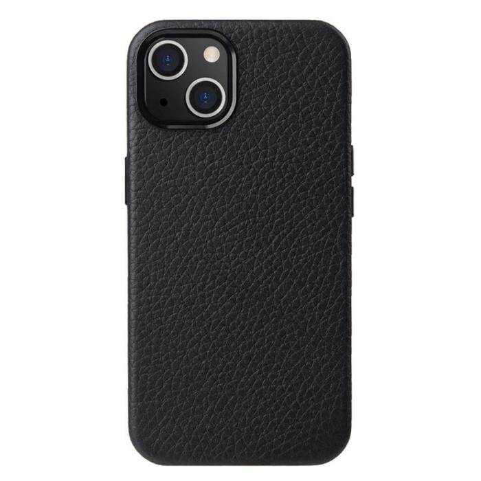 Melkco - MELKCO iPhone 15 Fodral Äkta Läder Belagt PC Svart