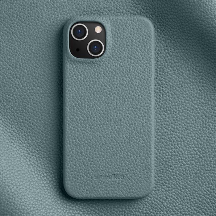 Melkco - MELKCO iPhone 15 Plus Fodral Äkta Läder PC Baby Blue