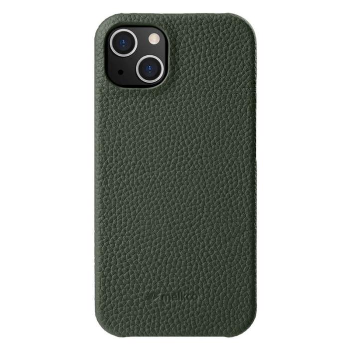 Melkco - MELKCO iPhone 15 Plus Fodral Äkta Läder Belagt PC - Mörkgrön