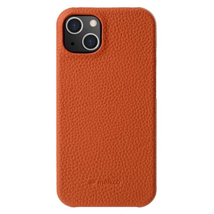 Melkco - MELKCO iPhone 15 Plus Fodral Äkta Läder PC Orange
