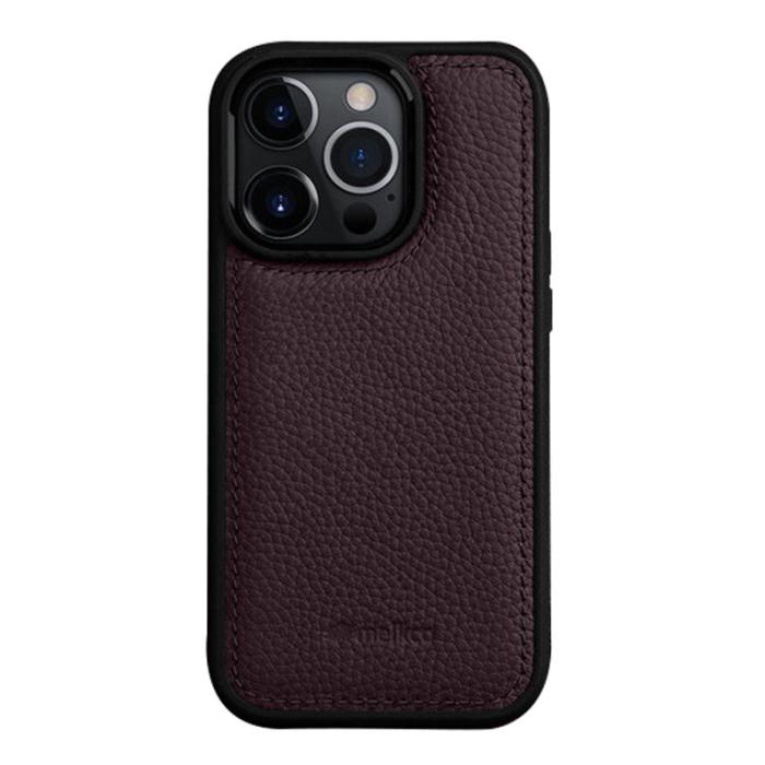 Melkco - MELKCO iPhone 15 Pro Fodral Stöttåligt Äkta Läder + PC Lila