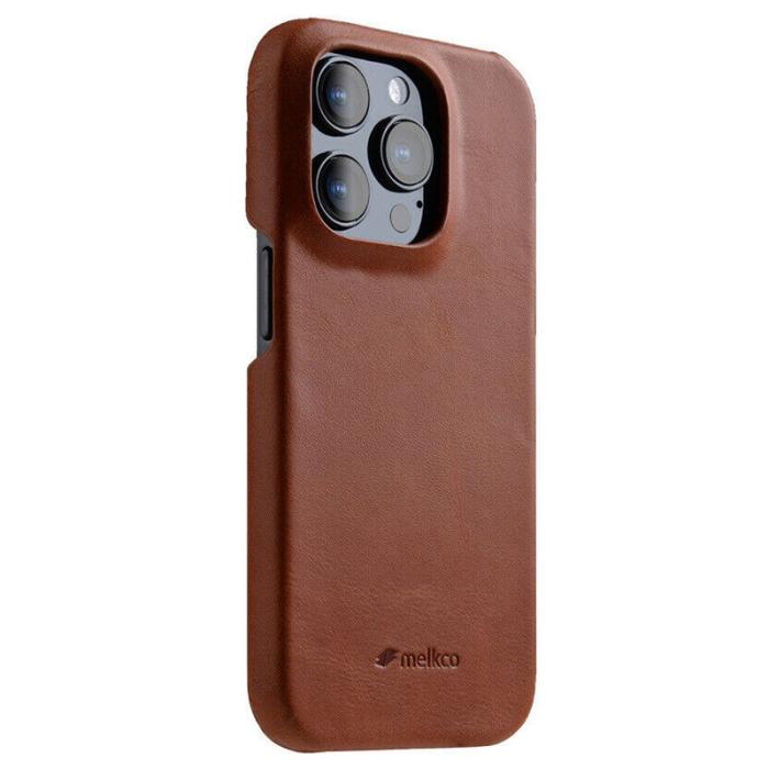 Melkco - MELKCO iPhone 15 Pro Fodral Äkta Läder Belagt PC - Brun