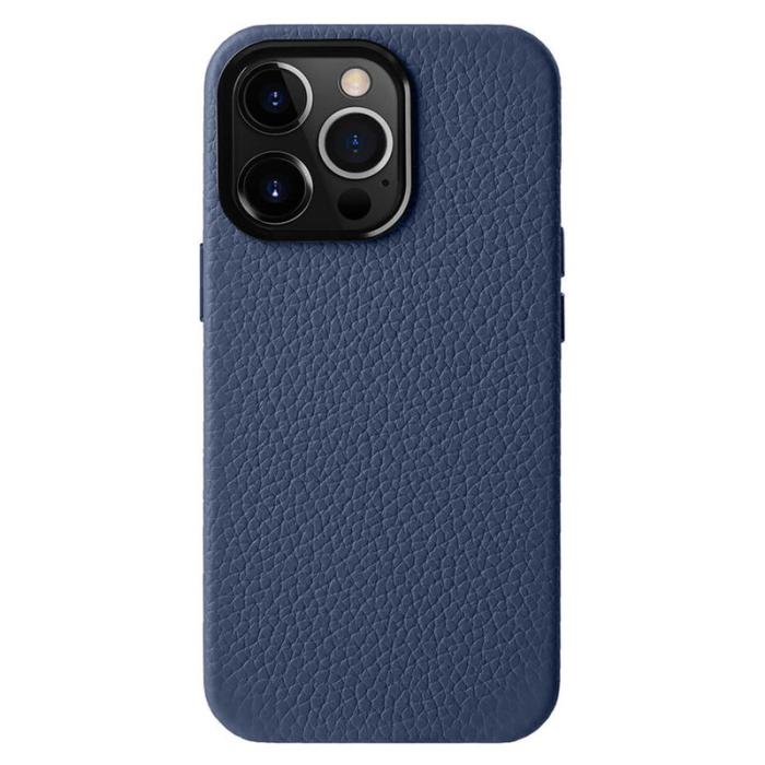 Melkco - MELKCO iPhone 15 Pro Max Fodral Äkta Läder + PC Mörkblå