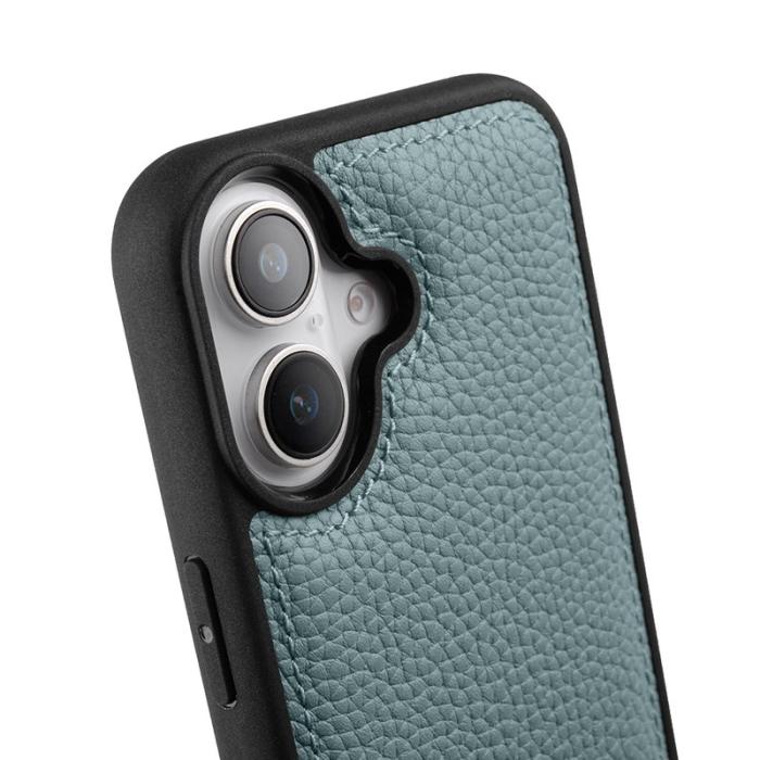 Melkco - MELKCO iPhone 16 Fodral Äkta Läder Belagt PC - Blå