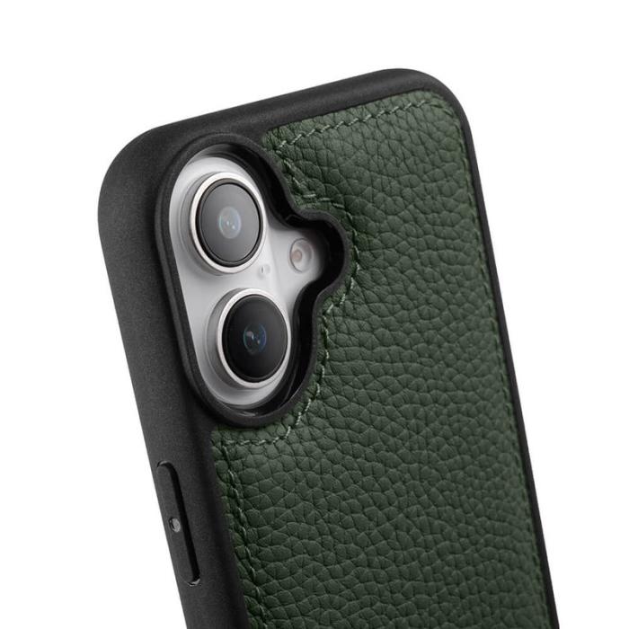 Melkco - MELKCO iPhone 16 Fodral Äkta Läder Belagt PC - Grön