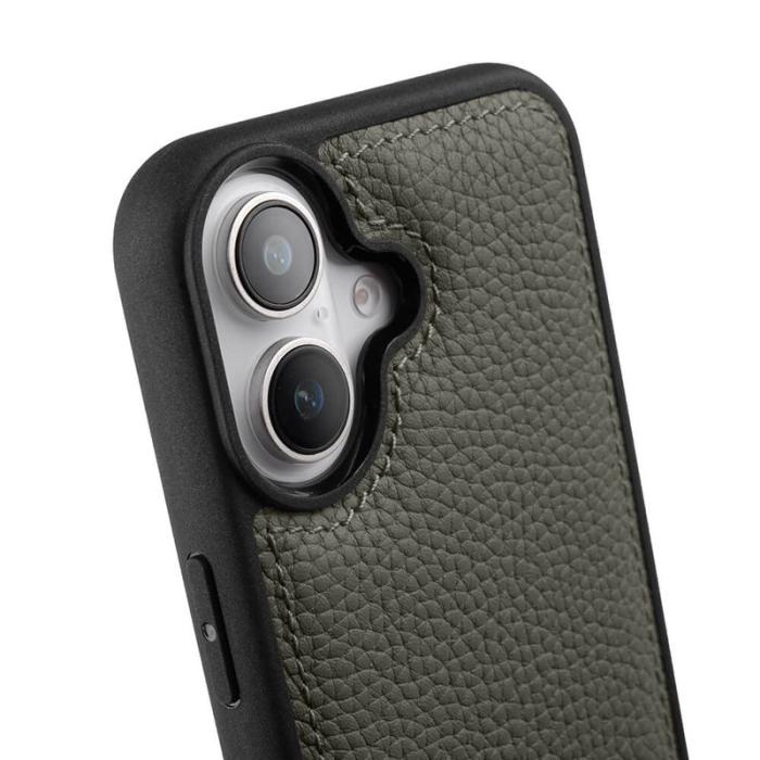 Melkco - MELKCO iPhone 16 Fodral Äkta Läder Belagt PC - Grå